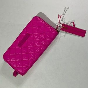 Macbeth Collection by Margaret Josephs neon pink wallet passport phone holder